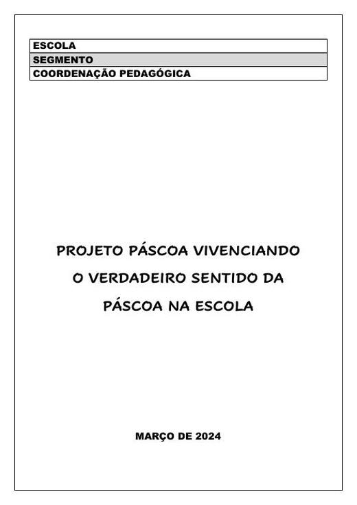 Capa: Fund. I – Projeto Páscoa BNCC