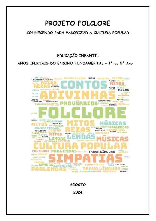 Capa do material nº 067: Fund. I – Projeto Folclore BNCC
