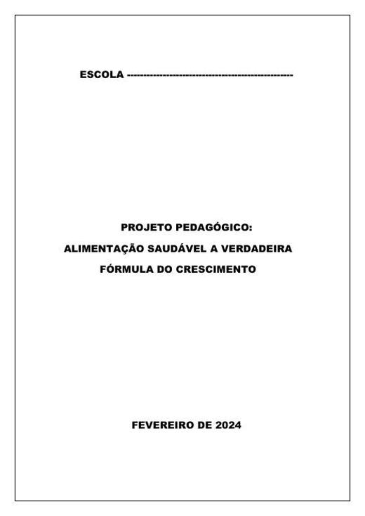 Capa: Fund. I – Projeto Alimentação Saudável BNCC