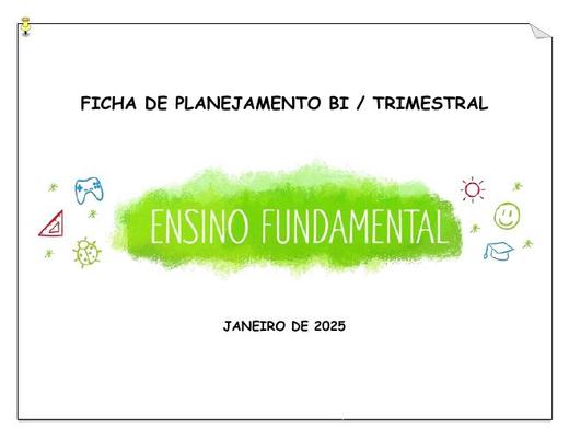 Capa: Ficha de Planejamento Bi ou Trimestral Ensino Fundamental