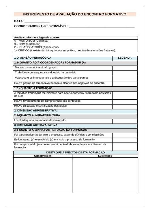 Capa do material nº 086: Ficha de Avaliação do Encontro Formativo