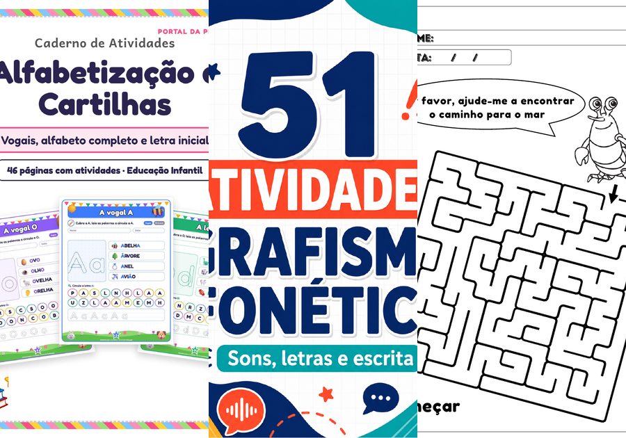 Capas de materiais do Kit Alfabetização Completa